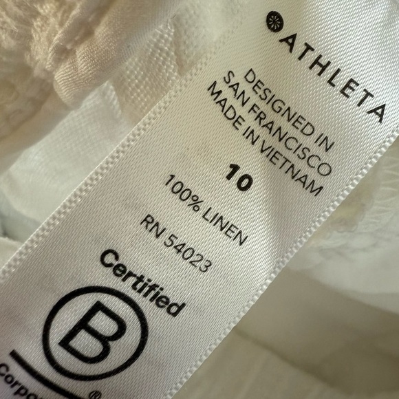 NWOT ATHLETA Cabo Linen Jogger Pants Calla Lily White Casual Active Women’s 10 - Picture 10 of 11